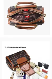 Detail view of large capacity Boston bag interior showing organized compartments and storage