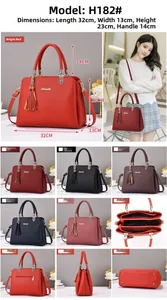 Detailed view of large capacity tote bag with litchi texture and stylish tassel charm