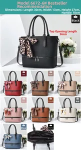 Tableau des tailles détaillé pour grand sac fourre-tout tissé avec dimensions et foulard