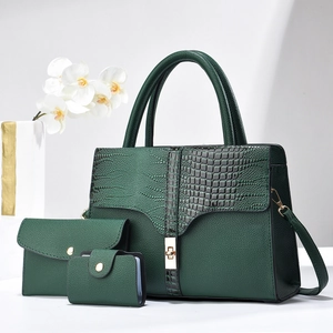 Handbag Clutch And Card Holder PU Leather Crocodile Embossed Large Capacity Elegant Crossbody For Women