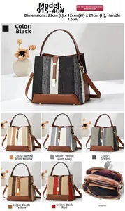Détails du sac seau pour femmes montrant les compartiments internes et les dimensions