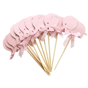 Décoration de gâteau éléphant rose pour baby shower et fête de révélation du sexe