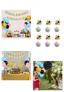 Détails du kit de fête de révélation du genre abeille avec bannières et ballons