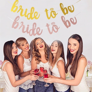 Glitter Paper Bride To Be Banner With Diamond Ring For Bachelorette Party Wedding Bridal Shower Decoration Sparkling