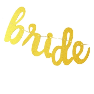 Champagne gold glitter bride banner for bridal shower and bachelorette party decoration
