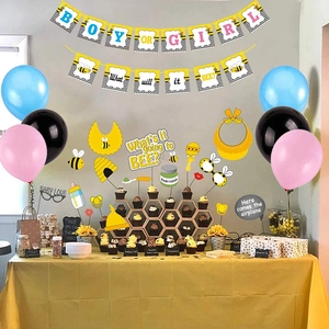 Kit décoration fête de révélation de genre thème abeille avec bannières et ballons