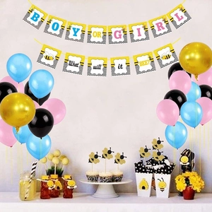 Kit déco fête révélation genre thème abeille avec bannière What will it BEE et ballons