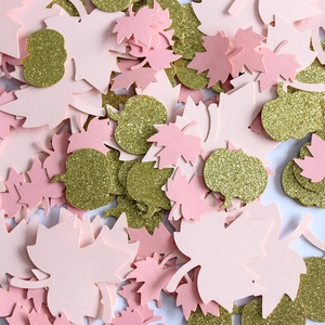 Maple Leaf Pumpkin Paper Confetti Pink Gold Glitter Cardstock Table Scattering Decorations For Thanksgiving Autumn Wedding Party DIY Crafts