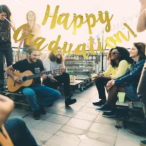 Bannière Happy Graduation Paillettes Dorées Décoration Fanion pour Fête de Remise de Diplôme Fournitures Arrière-plan Photo Guirlande