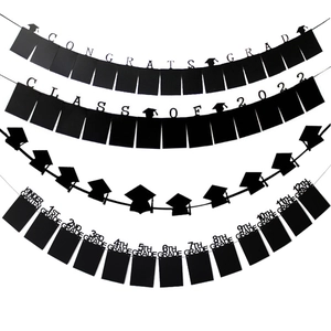 Graduation Party Photo Banner Bunting Kindergarten To 12th Grade Milestone Photo Frame Garland Congrats Grad Doctoral Cap Decor