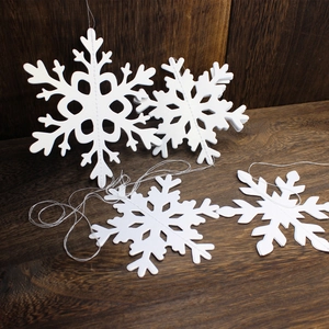 3D white snowflake spiral ornaments for Christmas tree and festive window display decor