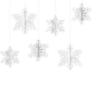 3D white paper snowflake hanging ornaments for Christmas winter party decorations