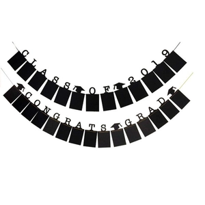 Set di striscioni fotografici per laurea Class of 2019 e Congrats Grad in carta nera