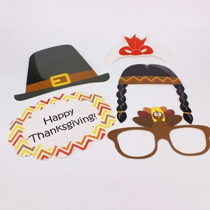 5-teiliges Thanksgiving Fotorequisiten-Set mit Truthahnbrille und Happy-Thanksgiving-Schild