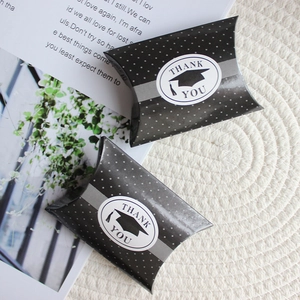 Graduation Candy Packaging Paper Pillow Polka Dot Thank You Label Party Favor Gift Treat Holder For Ceremony