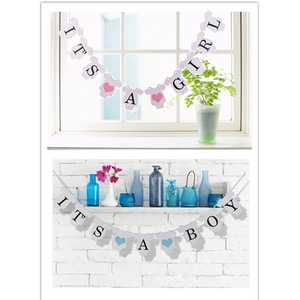 Banner Baby Shower Carta Forma Di Pagliaccetto Ghirlanda Rivelazione Genere Decorazione Festa Compleanno Accessorio Fotografico