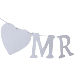 Elegant MR&MRS wedding banner with heart detail for bridal party and room decoration