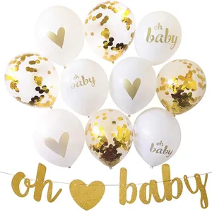 Gold Glitzer OH BABY Buchstaben Banner Girlande Für Baby Shower Geburtstag Party Hochzeit Hintergrund Deko Partyartikel