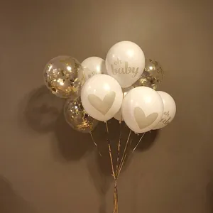 Oh Baby Girlande und Luftballons Gold Set für Babyparty und Geburtstagsdekoration