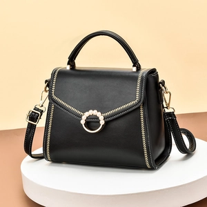 Women Elegant Artificial Pearl Decor Shoulder Bag PU Leather Crossbody Handbag Fashion Tote Bag For Commuting Daily Matching Lady Satchel