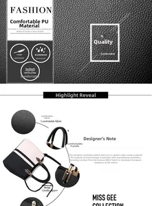 Close-up of premium PU leather texture and color-block stitching on tote handbag