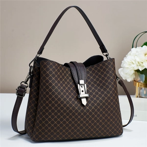 Damen Vintage PU Leder Beuteltasche Schultertasche Mit Rautendruck Metallschnalle Alltag Lässig Mode Handtasche Umhängetasche