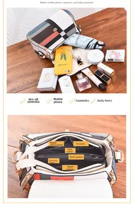Internal structure of the shell cross-body bag showing six organized compartments