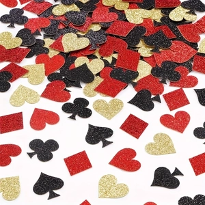 Poker Card Suits Confetti Glitter Paper Hearts Spades Clubs Diamonds Casino Theme Party Table Scatters Las Vegas Night Decorations