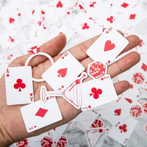 Confettis de fête thème casino avec cartes à jouer dés et verres à martini