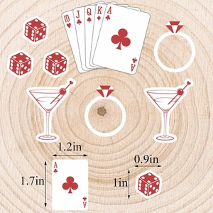 Confettis sur le thème du poker avec dés et cartes pour décoration de fête casino