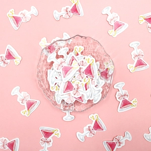 Adesivi per bicchieri martini con fiocco rosa per decorazioni tavola compleanno