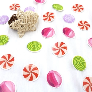 Autocollants bonbons pailletés avec motifs crème glacée et donuts pour décoration fête