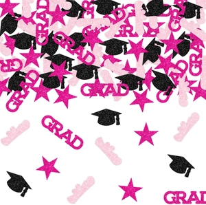 Confettis de Fête de Remise des Diplômes Papier Pailleté Toque Étoile Parchemin Lettres GRAD Décoration de Table