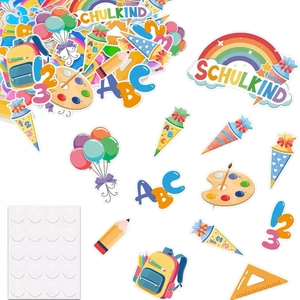 German Back To School Party Decoration Set Schulkind Rainbow ABC Letter Paper Confetti Table Scatter Classroom Ornament