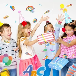 Colorful Schulkind school enrollment decoration set for classroom and nursery parties