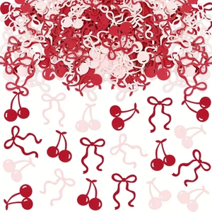 Coriandoli In Carta Ciliegia Fiocco Decorazione Tavolo Per Compleanno Matrimonio Stile Dolce Rosa Rosso