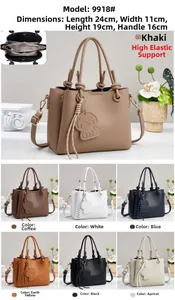 Detailed size chart for the lychee pattern faux leather bucket bag showing dimensions