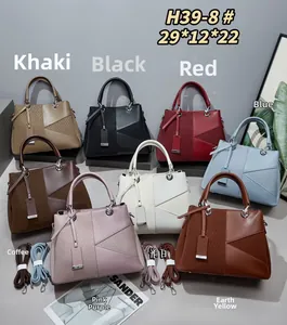 Detailed grid of fashion handbags in eight colors with adjustable shoulder straps