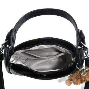 Borsa in pelle con motivo litchi, fodera a spina di pesce e tasca interna con cerniera