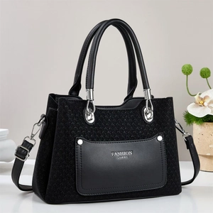 Sac à Main pour Femme Fashion Queen Texture Tissée en Cuir PU Sac à Bandoulière Décontracté pour Navetteur avec Bandoulière Réglable Amovible