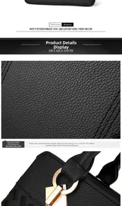 Détail de la texture cuir PU noir et ferrures dorées pâles du sac à bandoulière