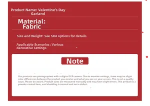 Spécifications détaillées et guide d'entretien pour la couronne de fleurs de la Saint-Valentin