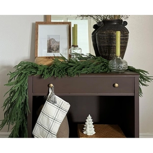 Artificial Christmas Pine Garland Wreath With Warm LED Lights Pinecones Red Berries PE Simulation Green Vine For Home Holiday Decor