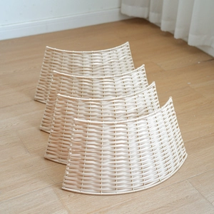 Lot de 4 bordures de pied de sapin de Noël en osier tressé pour décor nordique