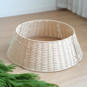 Cache-pied de sapin de Noël en PE tissé à la main, décoration de base style minimaliste