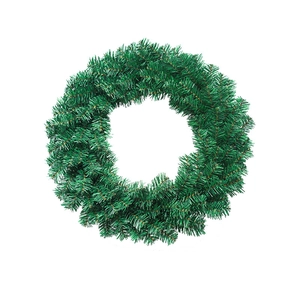 30cm PVC artificial green Christmas wreath with dense needles for festive DIY decoration