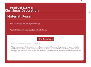 Detailed specifications of foam Christmas balls with glitter finish for holiday decoration