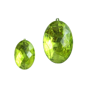 Conjunto de gemas ovaladas facetadas de acrílico verde para adornos de Navidad
