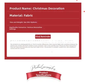 Detailed material specification for Christmas angel doll with glitter cloth finish