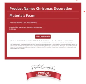 Liste détaillée des caractéristiques des décorations de sapin de Noël en mousse de fête